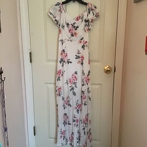 Three pink hearts floral dress🌺